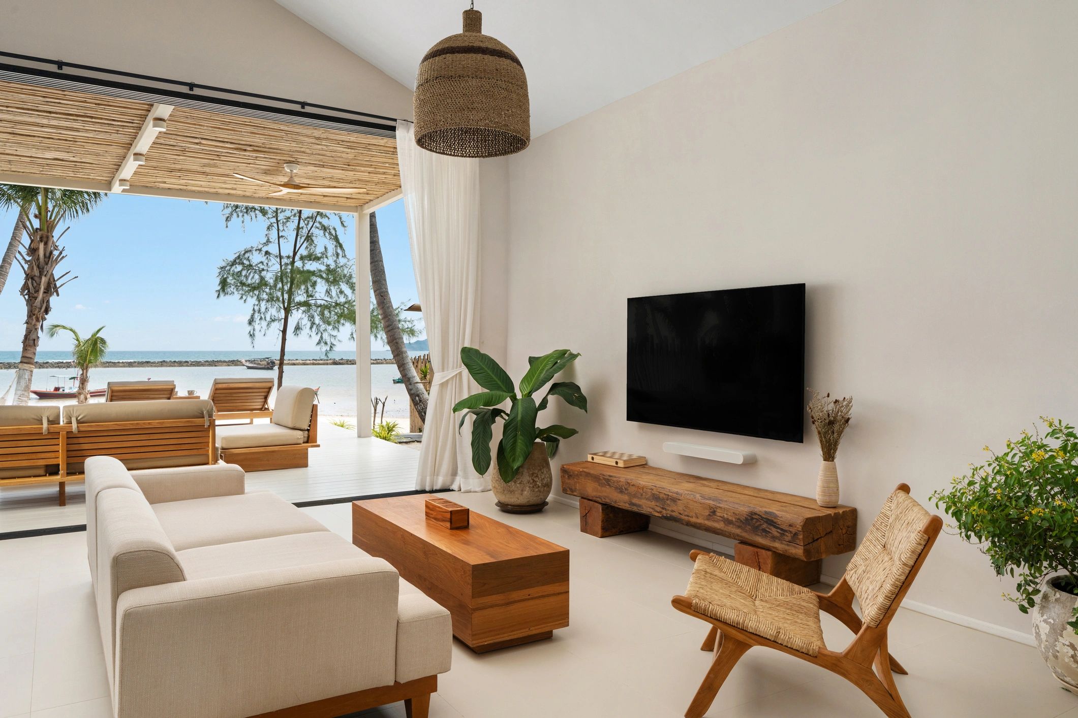 Bright, spotless living room representing professional cleaning results